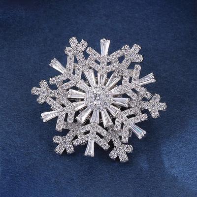 Broche Luxueuse et Auspicieuse Broche Flocon de Neige Rotative Exquise pour Femmes Haut de Gamme Sens du Design de Niche Accessoire Corsage pour Costume