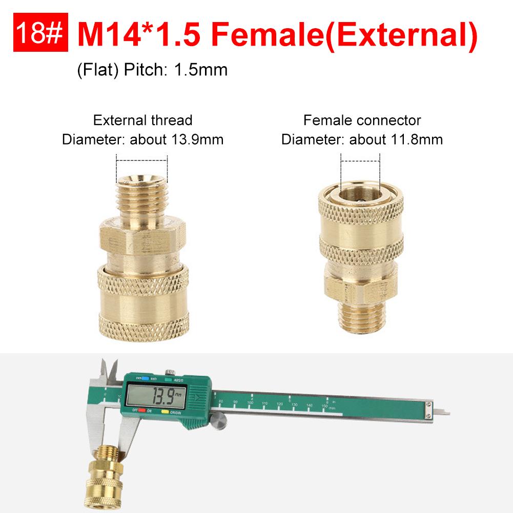Pressure Washer Connector Professional Adapter 1/4 Quick Disconnect M14 M22 Male Female Coupler Car Washing For Bmw Tesla VW