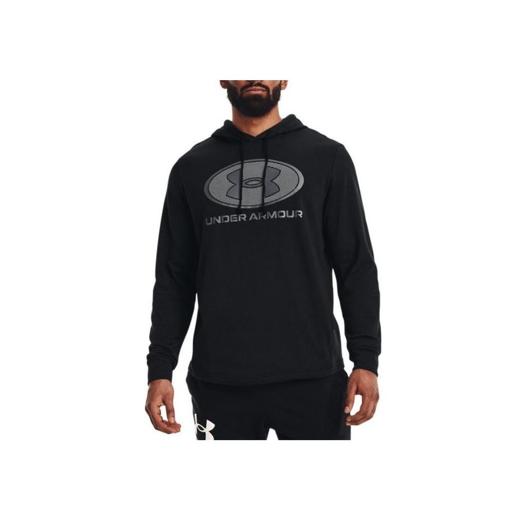 Under Armour Rival Fleece Hoodie With Large Front Logo Men Tops Black 1369470-001