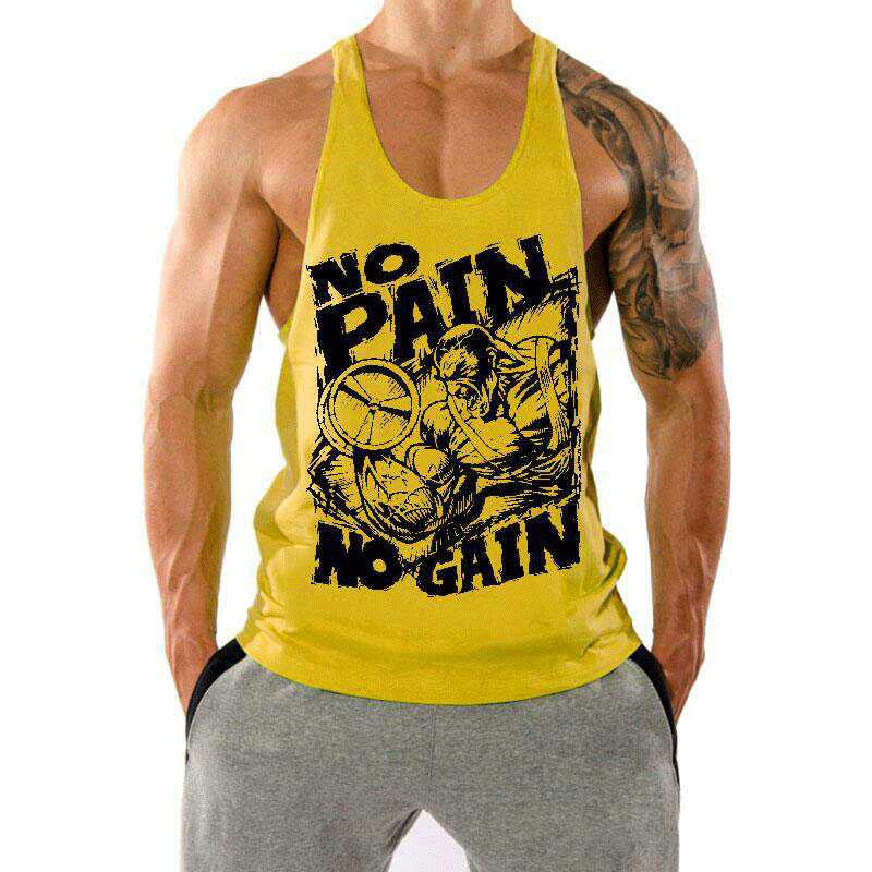 Men's Loose Breathable Sleeveless Training T-Shirt with Custom Logo for Summer Fitness.