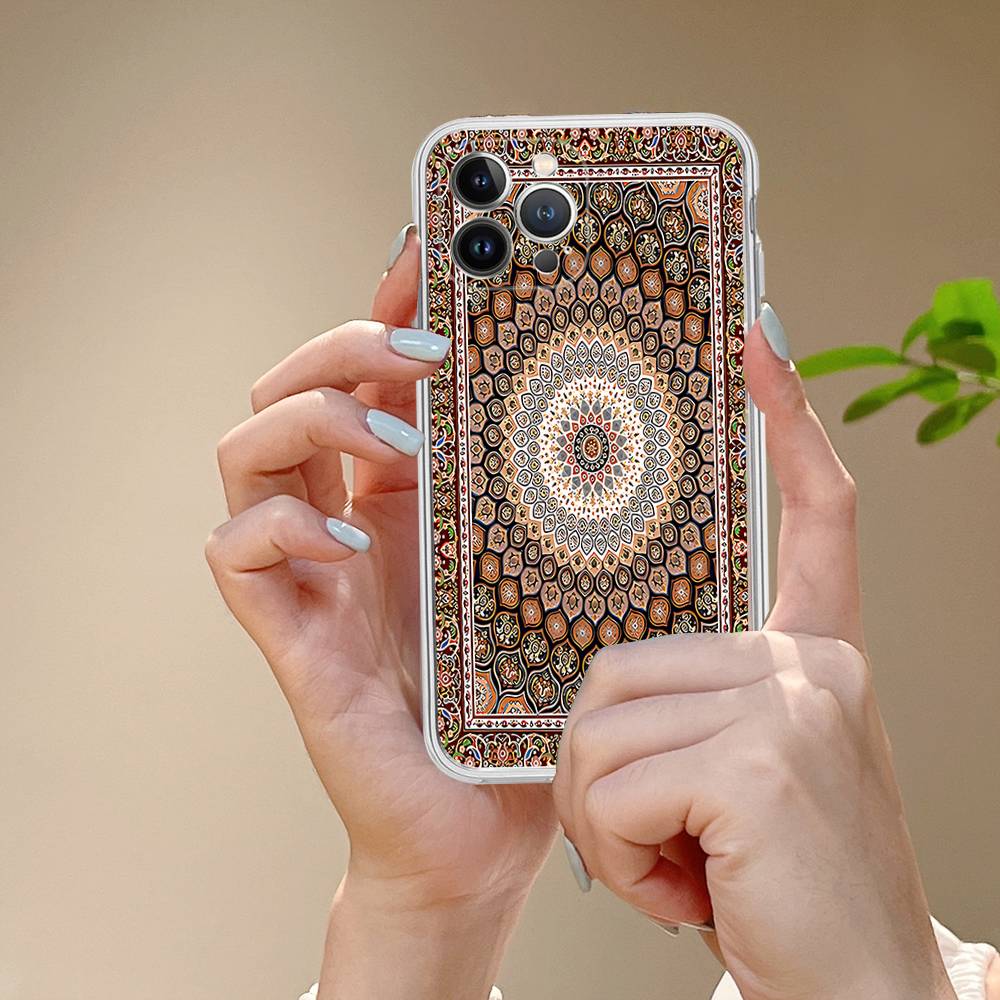 Persian Carpet Floral Pattern For IPhone 17 16 16e 15 14 13 12 11 Pro Max Mini Plus Phone Case