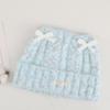 Melange Yarn Double Lace Bows Beanie Cuffed Design Warm Winter Beanie  Daily Fashion