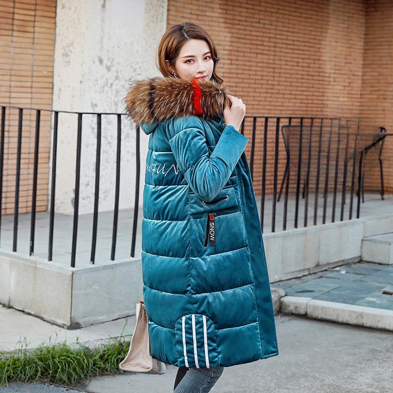Medium and Long Winter Knee Jacket Padded Jacket, New Korean Version Slim-fitting Thickened Padded Jacket