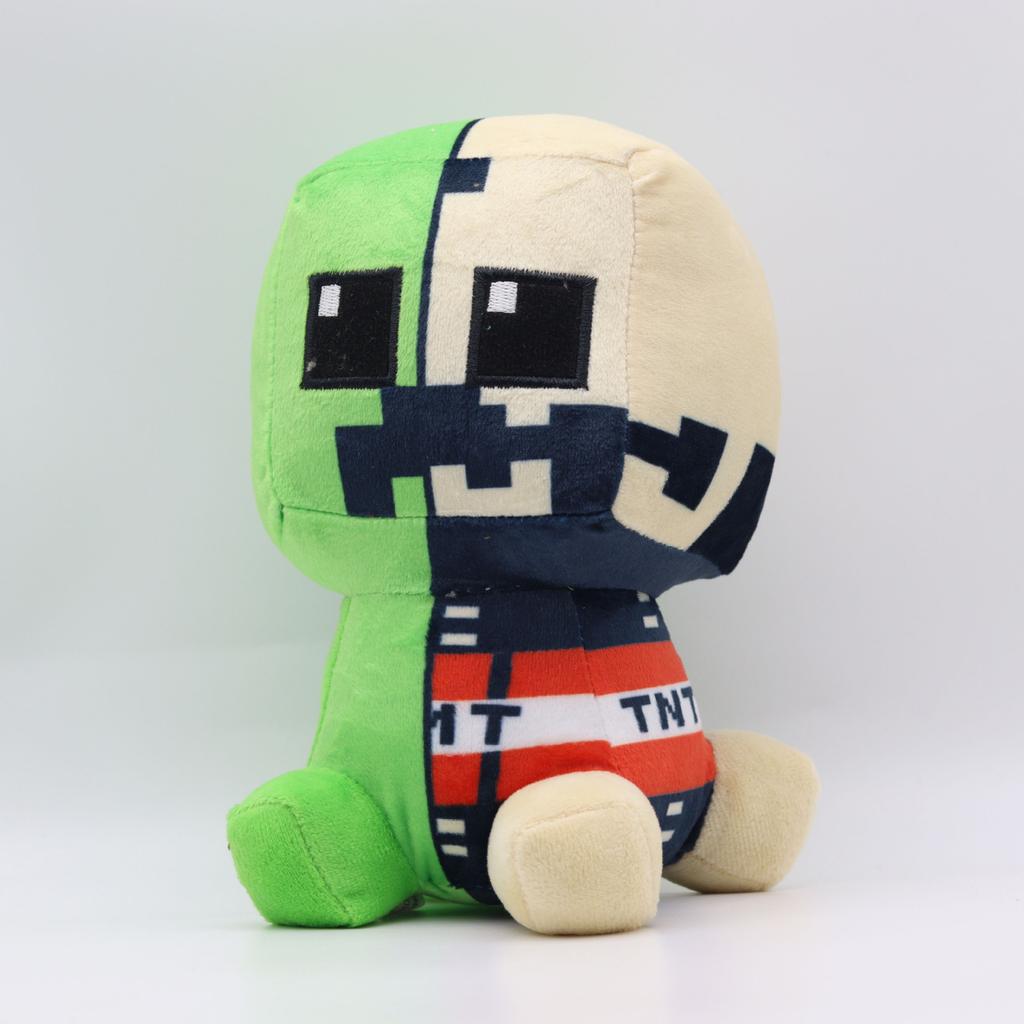 Pixel-Style Plush Toy Set – Block Character Stuffed Animals Mini Collection for Gaming Fans Kids Room Decor