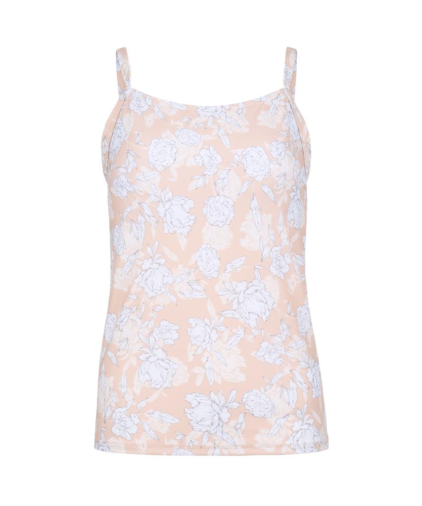 Lenomasuyeongbog Women'S Mono Flower Zip-Up Rash Guard Set Beige Rn-Ls2F524-Bg