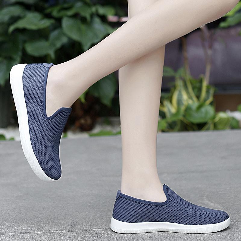 Fashion Anti-skid Casual Flats Shoes for Women Lightweight Slip-on Footwear Soft Comfort Wear-resistant Shoes Fashion Big Size 42