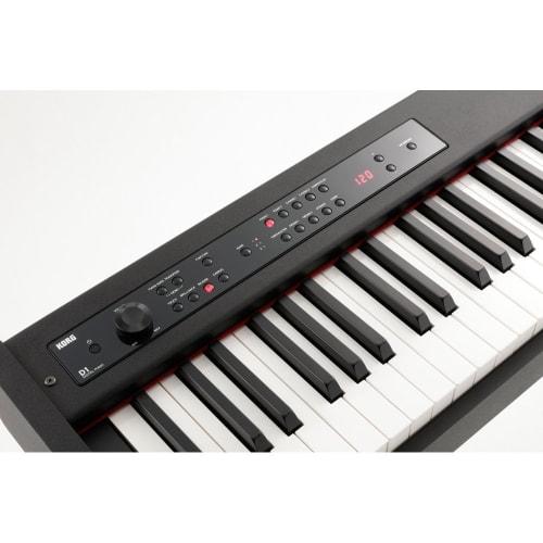 KORG D1 88-Key Digital Piano for Beginners, Made In Japan RH3 Keyboard, Damper Pedal, Music Stand Included, Repeated Notes, Black
