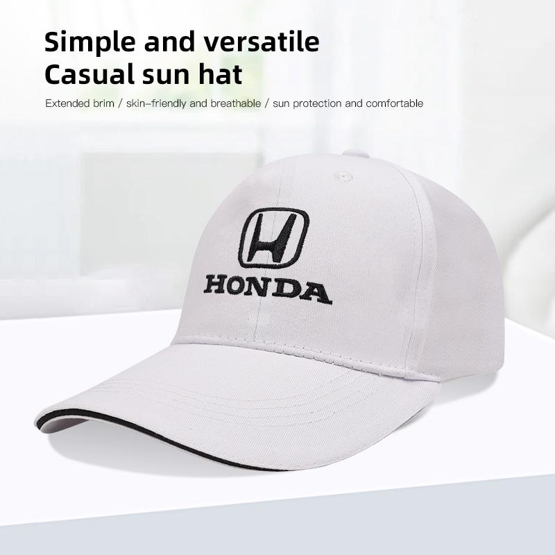 Car Logo Embroidery Baseball Cap Adjustable Casual Sunscreen Hats Sports Caps For Honda Civic Fit Jazz Accord Pilot CRV Odyssey