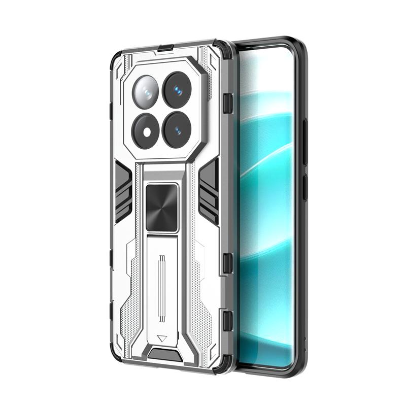 

Чехол для Xiaomi Redmi Note 14 Pro Plus 5G с автомобильным магнитным кольцом-держателем, бронированный противоударный чехол для Redmy Note 14 Pro+ с защитой объектива RM Note 14 Pro Plus серебряный