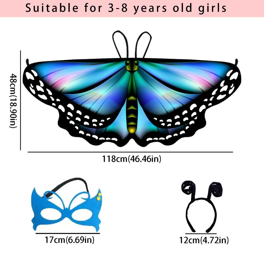 Fancy Dress Butterfly Wings Cape Colorful Kids Costume Fairy Butterfly Costume  Gift