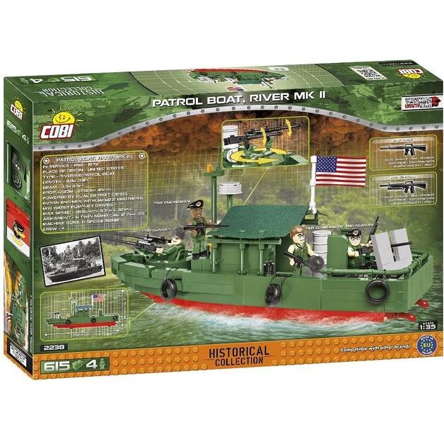 Конструктор пластиковый COBI Historical Collection Vietnam War Patrol Boat River Mk II COBI-2238