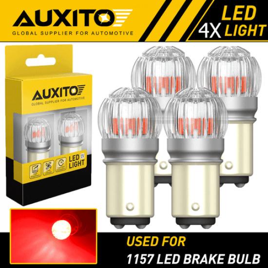 4X AUXITO 1157 2057 Red LED Stop Turn Signal Brake Tail Light Bulbs BAY15D USEOA