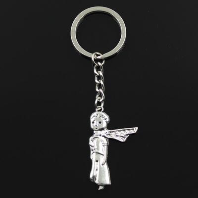 Fashion 30mm Key Ring Metal Key Chain Keychain Jewelry Antique   Plated Girl Scarf 45x25mm Pendant