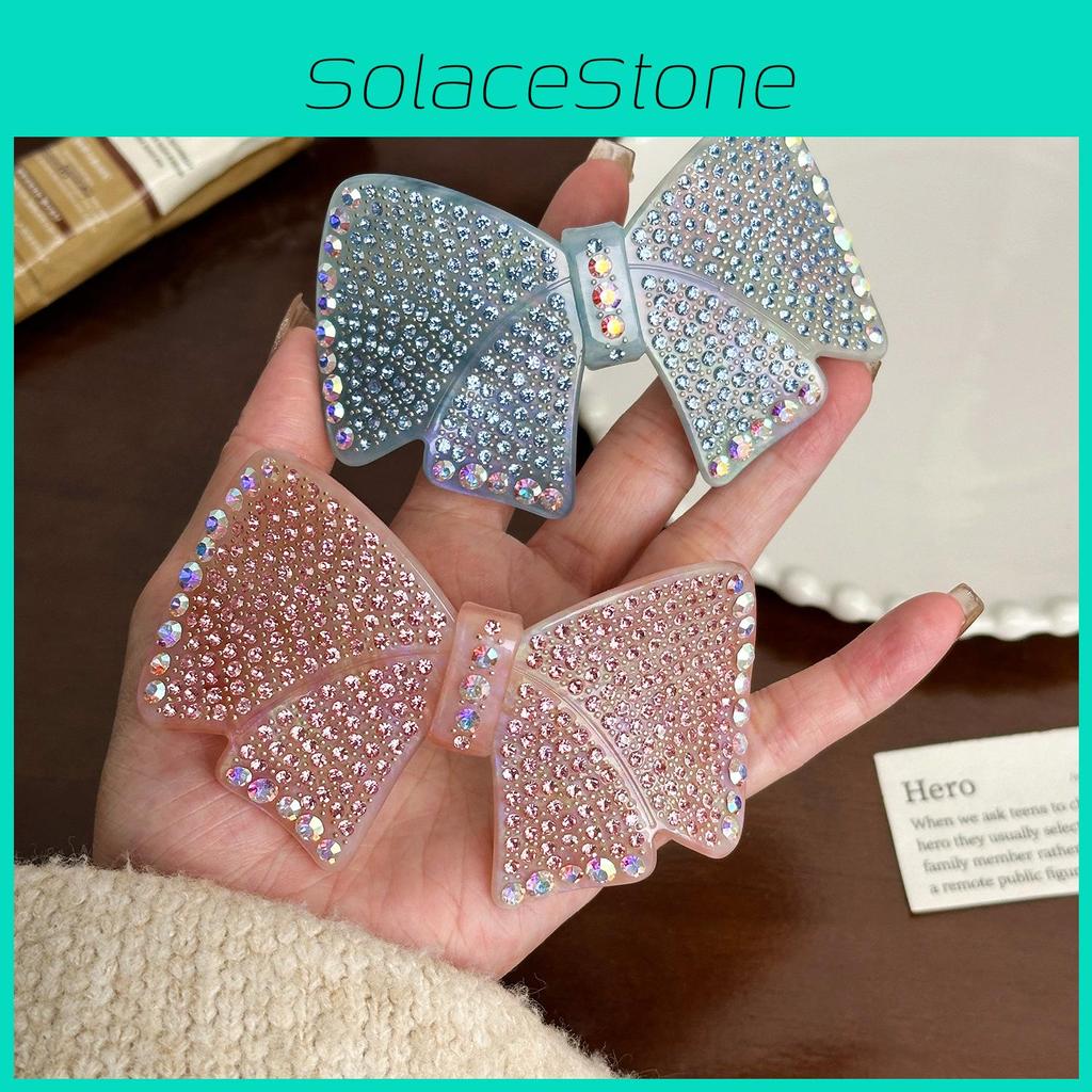 Butterfly Rhinestone Glamorous Knot Hairpin Spring Clip Stylish Acetate Headwear Women For