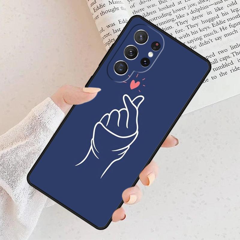 Korean Font Saranghae I Love You Phone Case For Samsung Galaxy S25 S23 S30 S8 S21 S20 FE S24 S22 Note 10 20 Plus Lite Ultra