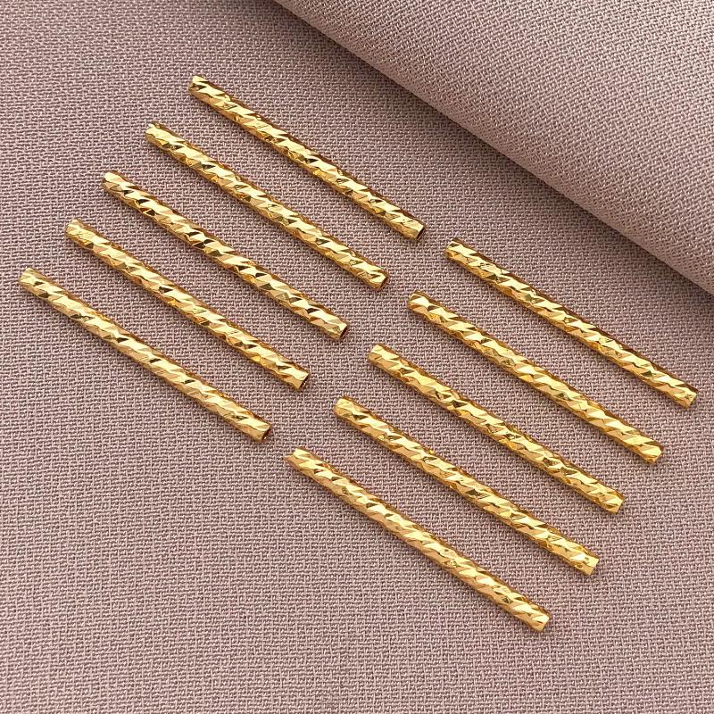 50pcs 18K Copper Plated True Golden Thick Silvery Platinum Batch Flower Connection Tube, DIY Bracelet Jewelry Making Accessories