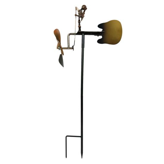 

Металлический гитарист флюгер ручной работы музыкант ветряная мельница кинетическая фигурка гитариста, работающая от ветра стимпанк арт декор для двора сада