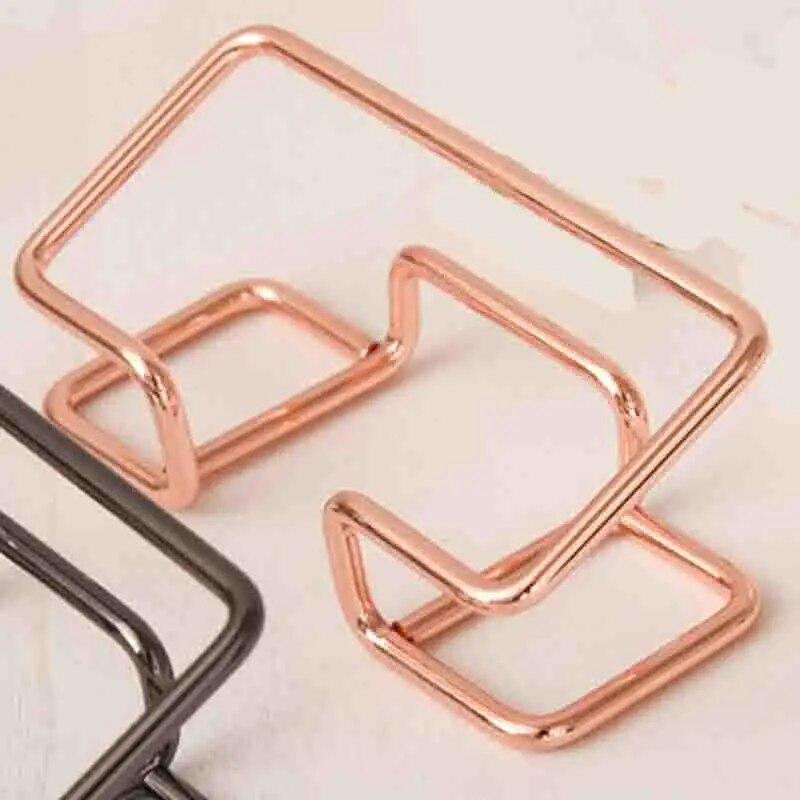 Minimalist Hollowed out Business Card Box Creative Iron Lined Business Card Holder Desktop Business Card Display Rack