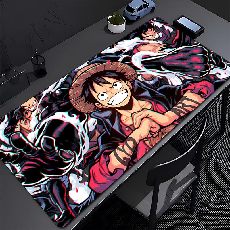 Anime Mouse Pad One Piece Luffy Large Rubber Pc Computer Gaming Accessories Mousepad Extended Desk Mat Locking Edge Gamer Carpet