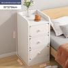 Compact Bedside Table with Storage Shelf for Small Spaces
