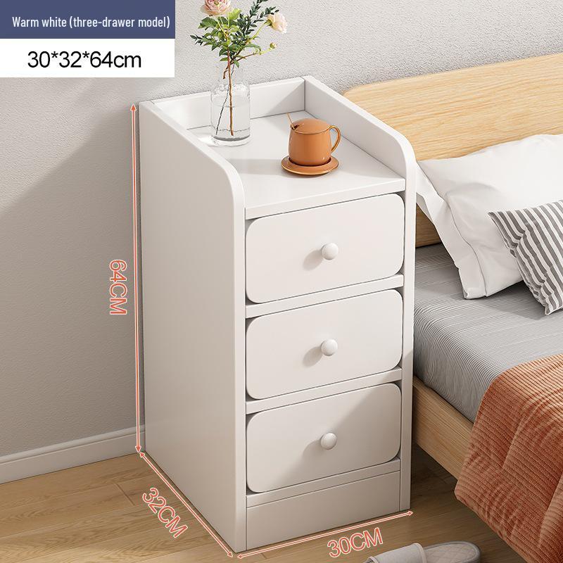 Compact Bedside Table with Storage Shelf for Small Spaces