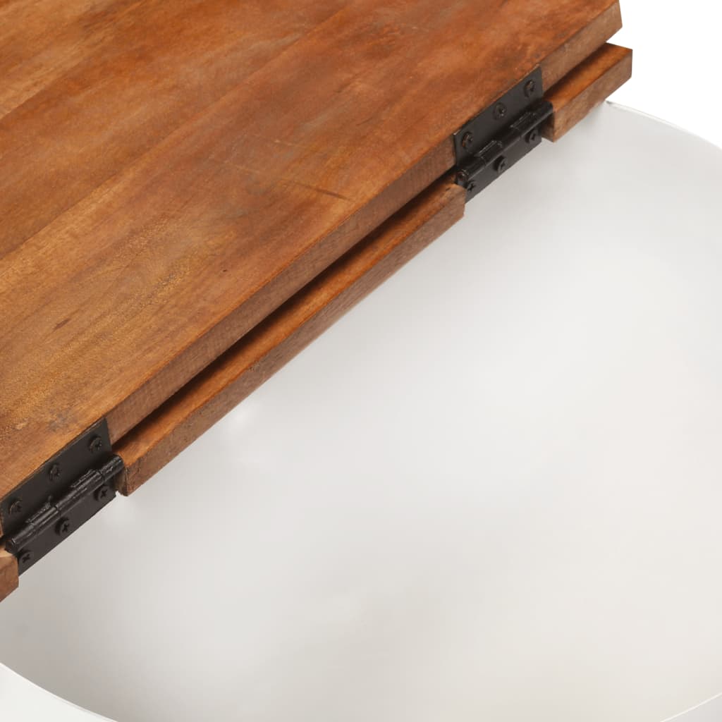  Coffee Table, White, 50x27 Cm, Reclaimed Wood