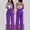 T9006 European & American Spring/Summer Fashion Print Camisole & Drawstring Long Pants Set