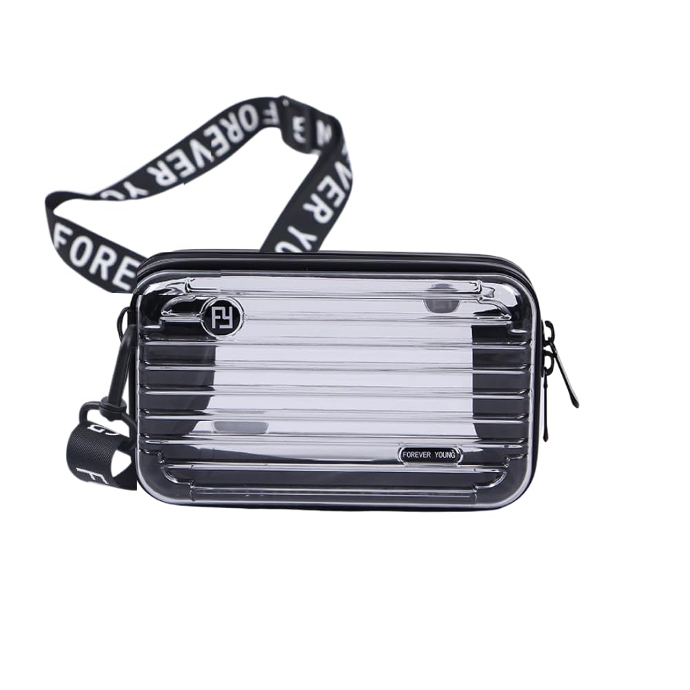

MANATAS Suitcase-Style Shoulder Bag with a Pop Logo and Colorful Design, Small Multi-Case Carry-On Pouch, Lightweight Hard Case, Smartphone Pouch,