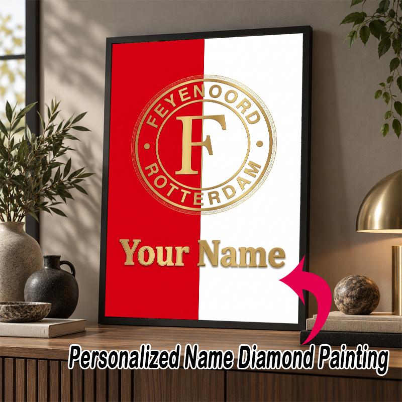 Custom Name Feyenoord 5D Diamond Painting Personalized Full Drill Diamond Art Kit Gift