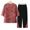 Summer Clothing for The Elderly Short-sleeved Fashionable Ladies' Traditional Chinese Style Suit Two-piece Suit