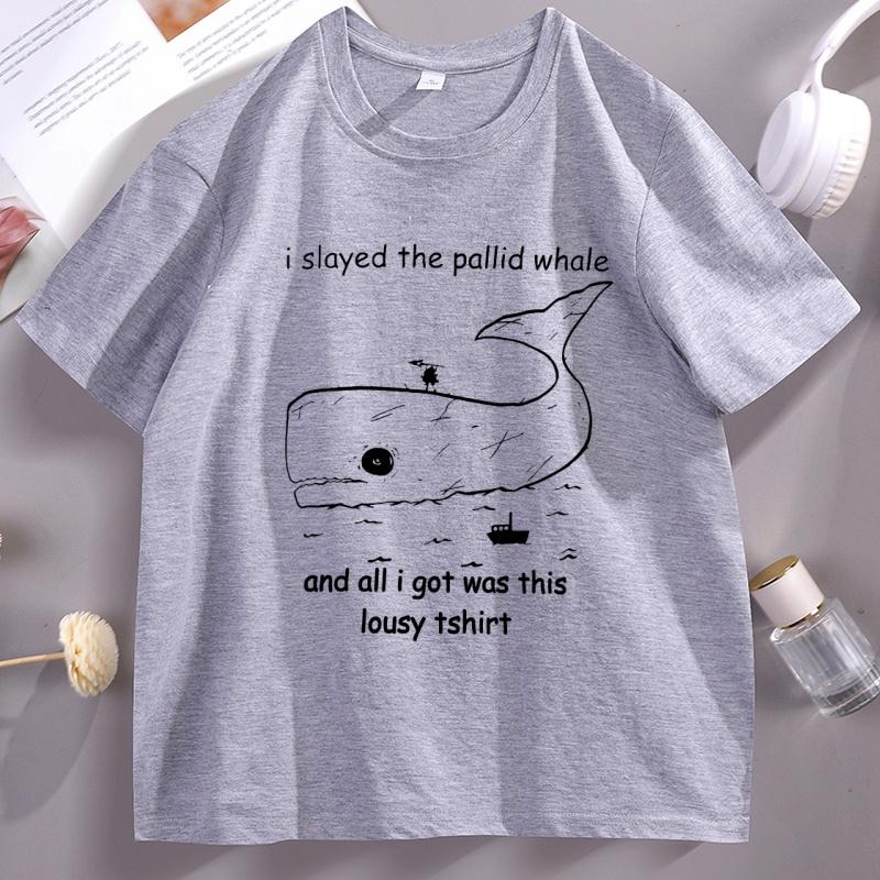 Limbus Company Whale Tshirt Unisex WOMEN Printed Short Sleeve Tshirt Casual Round Neck High Quality Tee Shirt Streetwear Tops