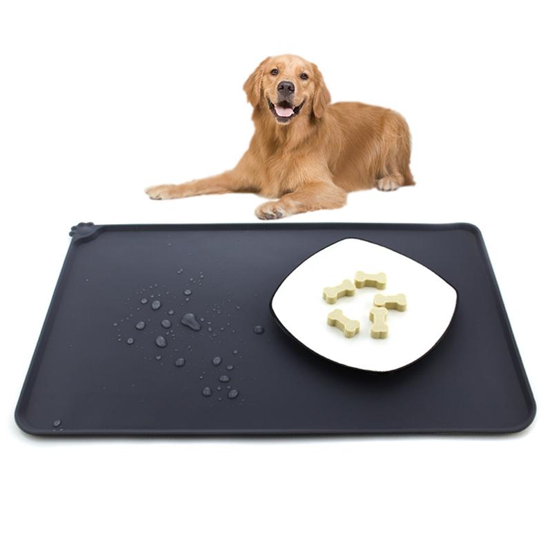 Silicone Pet Food Mat With High Lips Non-Stick Waterproof Pet Food Feeding Pad