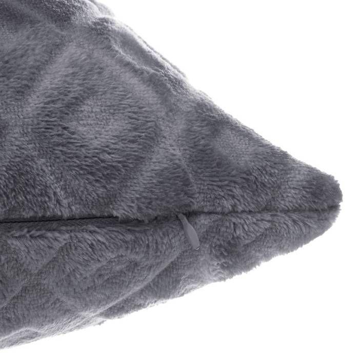 Coussin Losanges Flanelle Gris Ardoise 40x40cm - Atmosphera Createur D'interieur