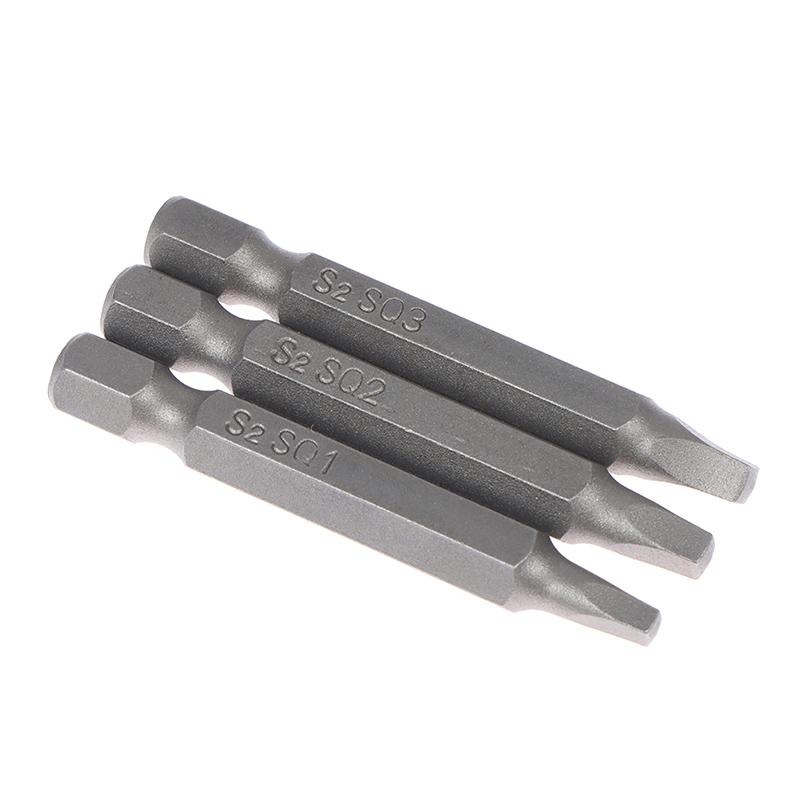 3 Stück 50/100mm Sq2 Vierkantkopf-Schrauberbit Schraubendreherbits Werkzeugset S2 Stahl Schraubendreherbits für Reparatur Handwerkzeug Bit-Set
