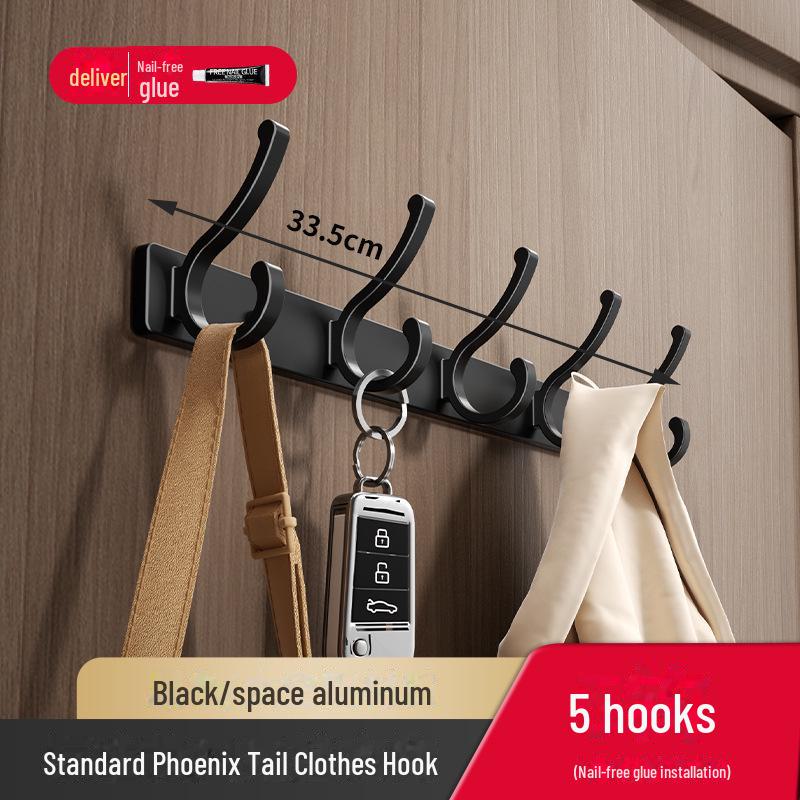 Punch-Free Door Hooks for Clothes, Coats, and Hats – Wall-Mounted Row Hooks for Entryway Wardrobes