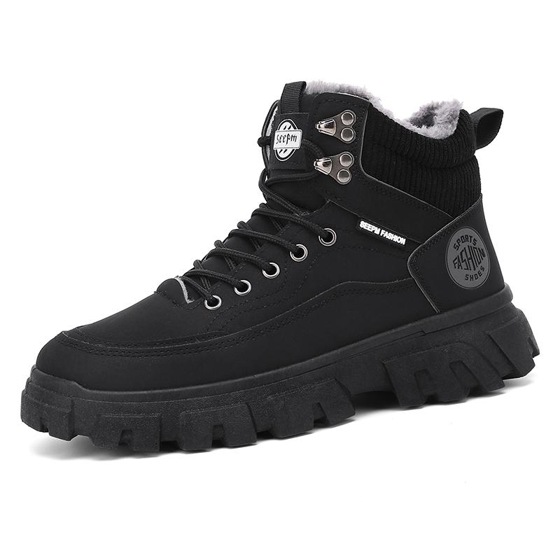 Winter Snow Boots For Men Keep Warm Cotton Shoes Outdoor Hiking Shoes Plush Warm High Ankle Boot Man Sneakers