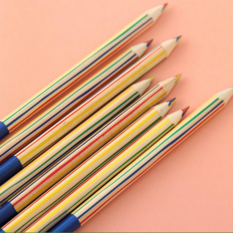 10pcs Four Wooden Colored Pencils with The Same Core Design Painting Secret Garden School Art Supplies for Artist