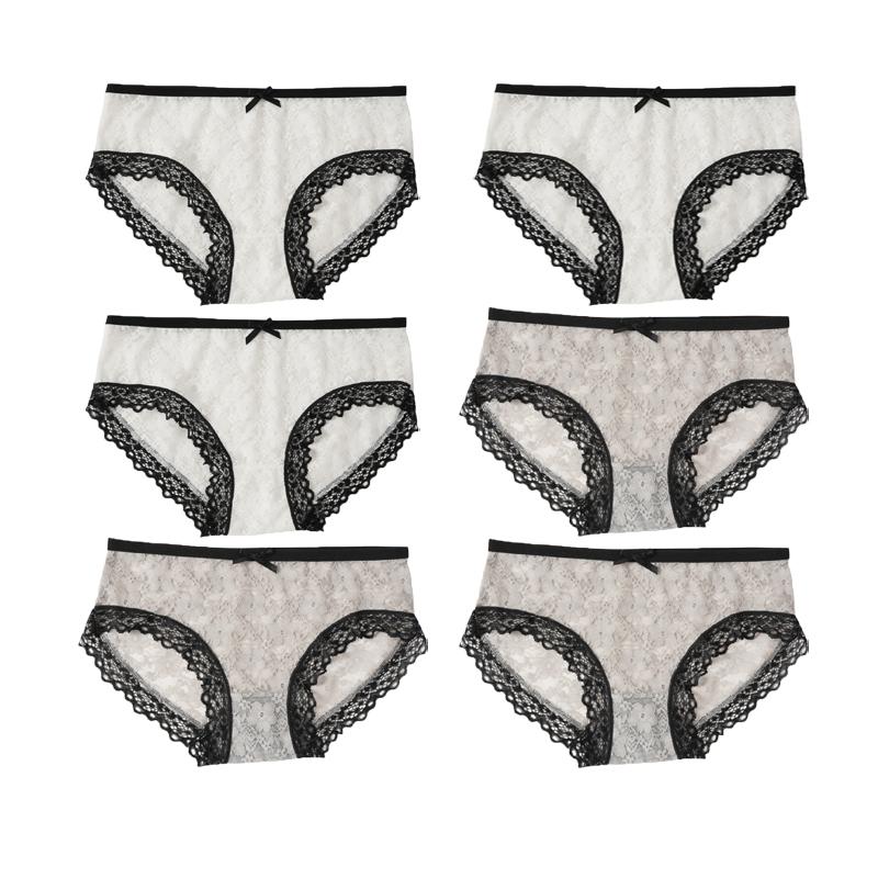 1/6 Stück Damen Spitze Nahtlose Slips Weiche und Atmungsaktive Dessous Ausgehöhlte Unterwäsche
