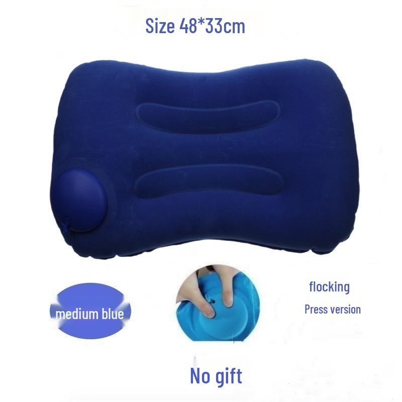 Inflatable Travel Pillow: Portable, Press-and-Fold Design for Camping, Lumbar Support, and Comfort.