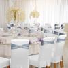 30pcs Elegant Golden Bow Chair Belts Elastic Bow Ribbon Chairs Back Decoration Gold Foil Tie Neatly Sewn Edges Sparkling Buckle
