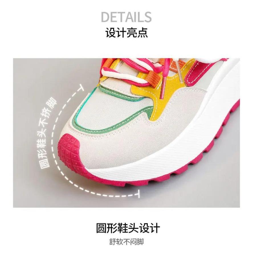 Fashion New Dad Shoe Women Summer Autumn Height Increase Casual Breathable Thick Bottom Color Matching Travel Shoes
