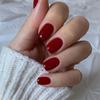 24 Stück/Box Kurze Falsche Nägel Reine Farbe Runde Spitze Künstliche Nägel Patch Tragbar Vollständige Abdeckung Nagelspitzen Maniküre Acryl Aufdrücknägel