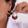 French Simple Retro Bag, Oil Dripping Ear Buckle, Fashionable New Titanium Steel Earrings, Personalized Design Earrings, Women