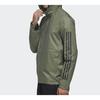 Adidas Three-Stripe Print Sports Hoodie Jacket Men Outerwear Green FM9434