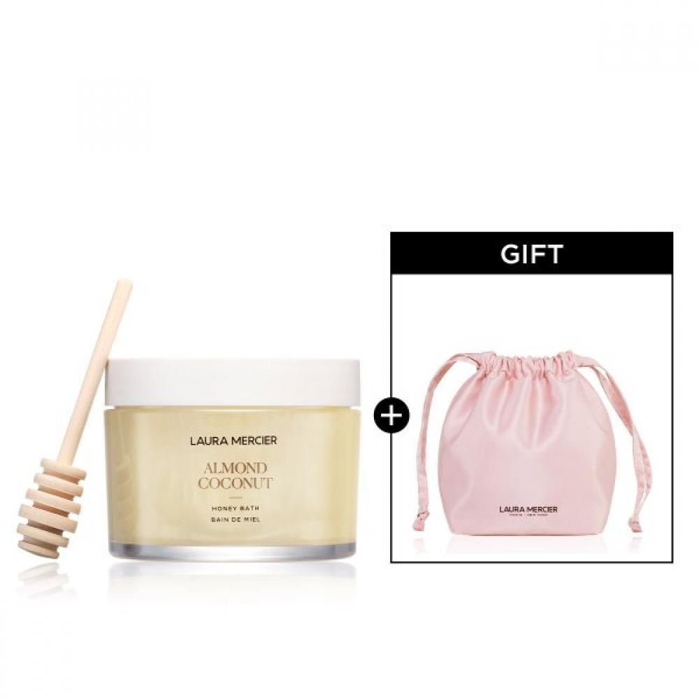 Laura Mercier  + Satin Pouch  Honey Bath Almond coconut