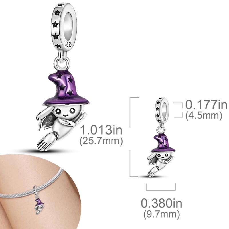 New Halloween Pumpkin Skull Witch Charm Bead Copper Fit Original Charms Bracelet Pendants Halloween Gift Diy