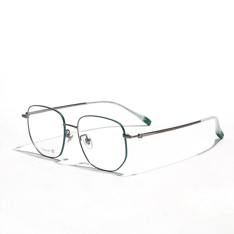 Glasses Metal Titanium Flat Mirror Men'S Plain Mirror, Can Be Matched With Degree Myopia Flat Mirror Women'S Large Frame