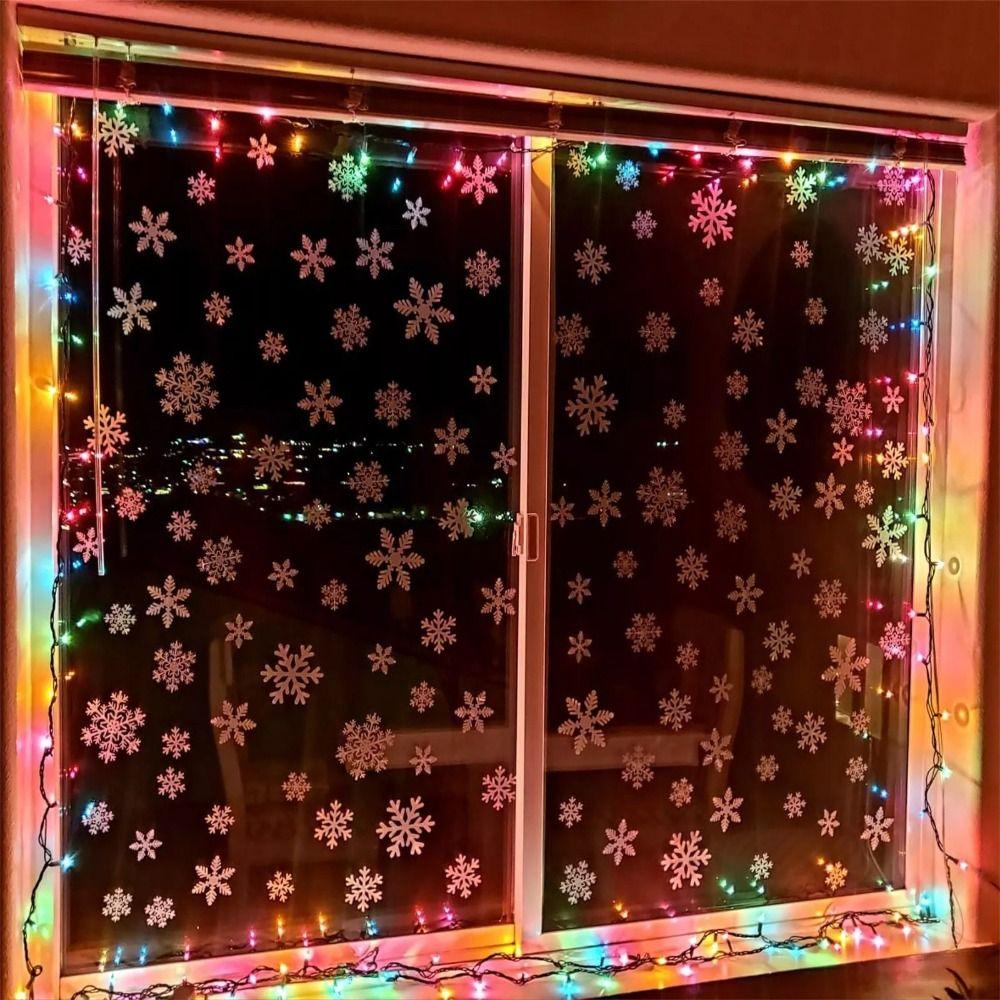 Snowflakes Christmas Decorations Stickers PVC Merry Christmas Snowflake Static Stickers High Quality Home Decoration