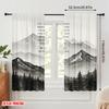2pcs 2D flat printing Party Curtain Mountain Landscape Love Trust Polyester Without Electricity Festive Curtains for Home &
