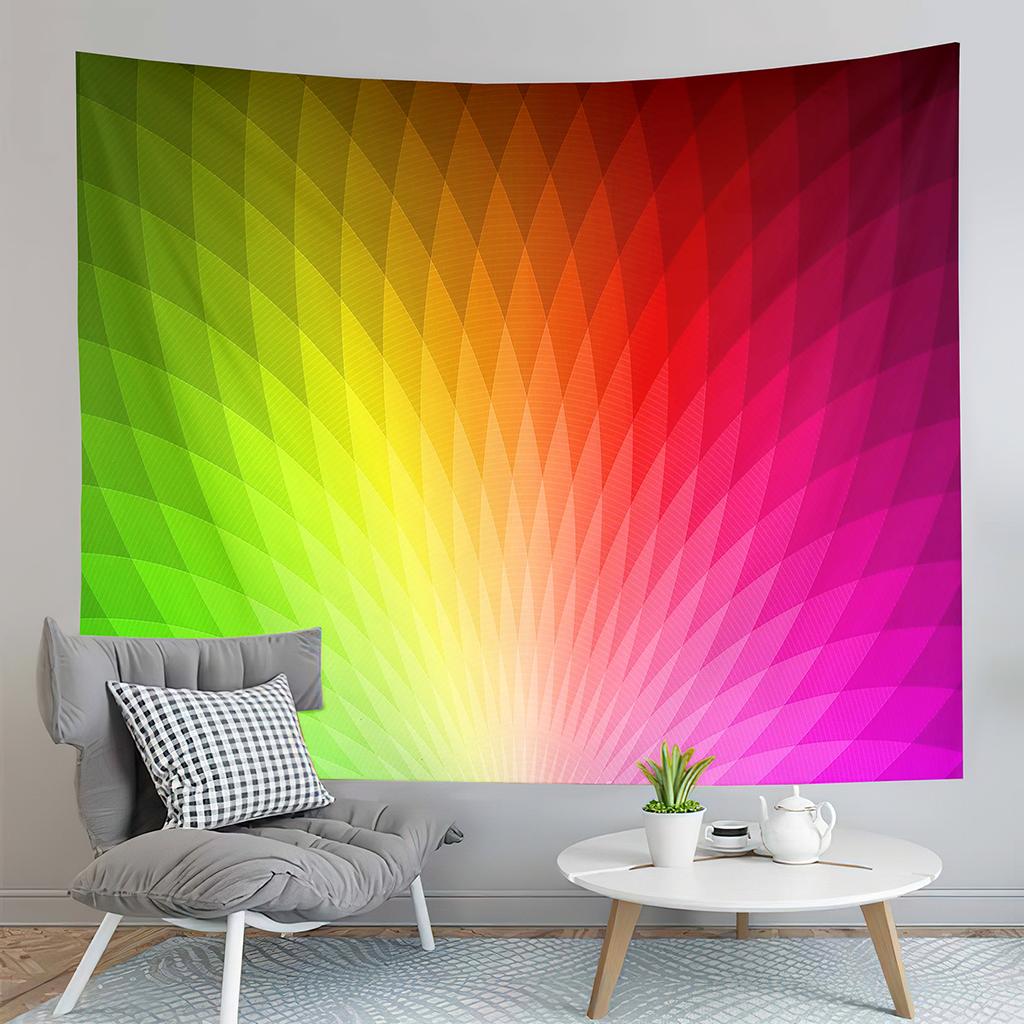 Colorful Rainbow Style Tapestry Abstract Aesthetics Tapestry Art Home Living Room Bedroom Dorm Wall Hanging Decorative Blanket